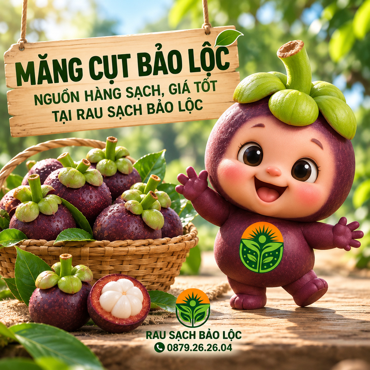 Măng cụt hữu cơ Rau Sạch Bảo Lộc