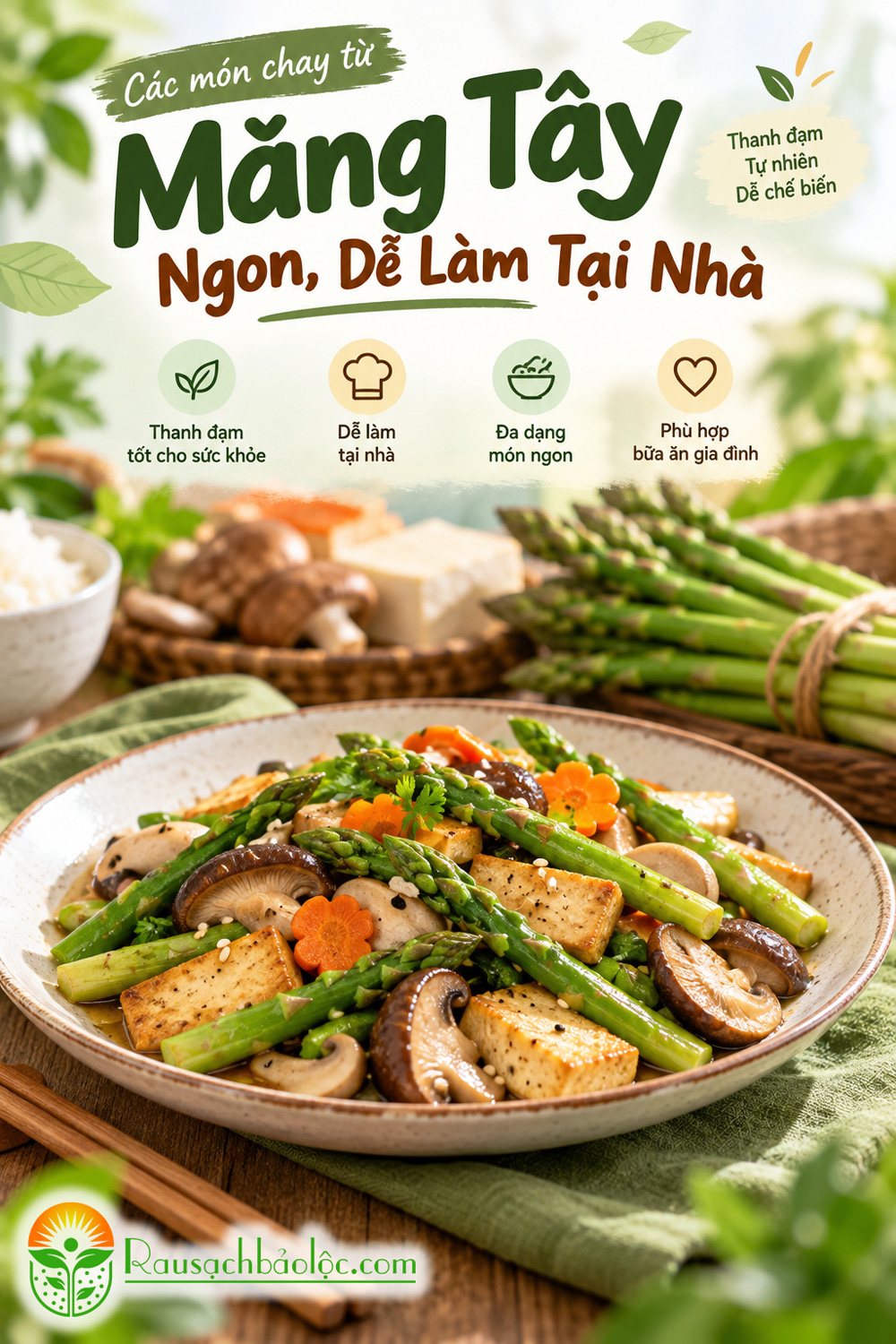 Các món chay từ măng tây ngon dễ làm tại nhà