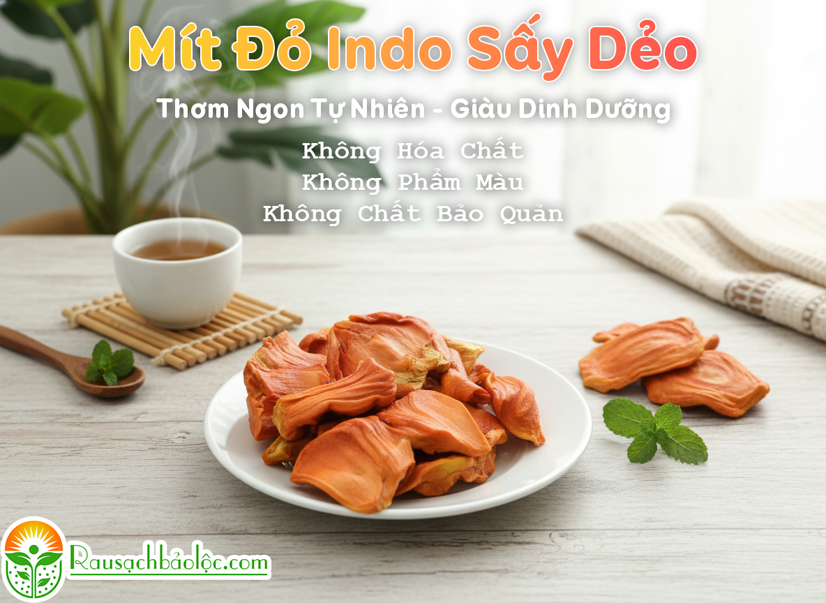 Mít Đỏ Indo Hữu Cơ Sấy Dẻo Mít Đỏ Indo Hữu Cơ Sấy Dẻo