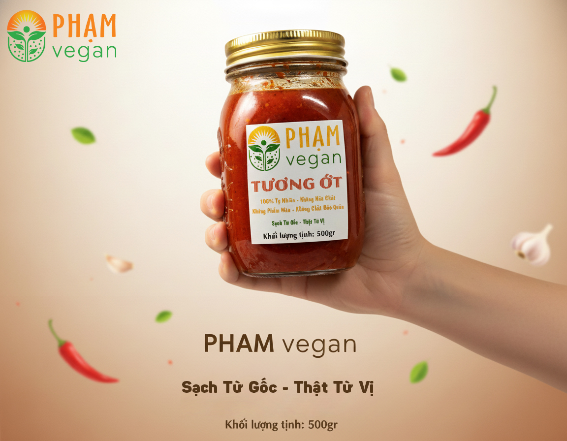 Tương Ớt Thuần Chay PHAM Vegan – Gia Vị Tự Nhiên Tốt Cho Sức Khỏe Tương Ớt Thuần Chay PHAM Vegan – Gia Vị Tự Nhiên Tốt Cho Sức Khỏe